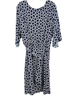 Chaus Navy Print Dress Size 2X
